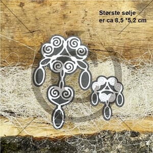 Papirdesign - SØLJE  - DIES - Største sølje er ca 8,5x5,2 cm
