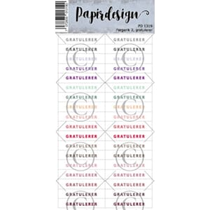 Papirdesign, Klistremerker, Gratulerer, fargerik 2