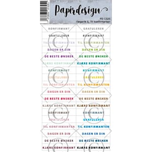 Papirdesign klistremerker, Fargerik 5, Til konfirmanten