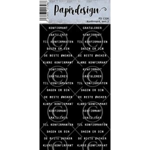 Papirdesign klistremerker, Konfirmant, sort 2