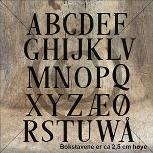 Papirdesign, Alfabet 5, dies, bokstavene er ca 2,5 cm høye