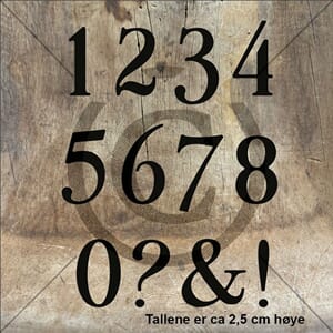 Papirdesign, Alfabet 5, tall, dies, tallene er ca 2,5 cm høy