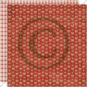 PD1717 Pepperkakehjerter, Papirdesign mønsterark 12x12