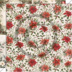 PD1725 Klassisk juleblomst, Papirdesign mønsterark 12x12