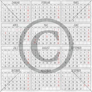 PD 2000452 Kalender, mønsterark, 12x12