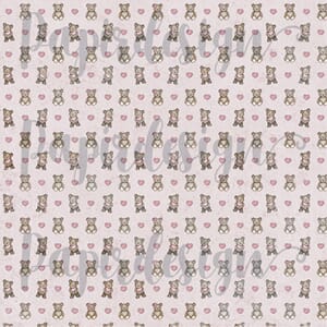 PD 2100574 Bamsekos, rosa ( 12X12  mønsterark )