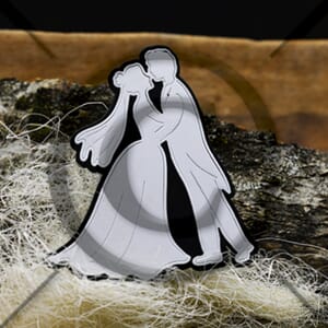 Brudepar, silhuett, dies