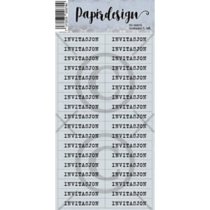 Invitasjon 5, blå (klistremerker), Papirdesign