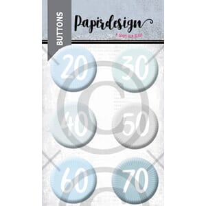 Tall blå (buttons), Papirdesign