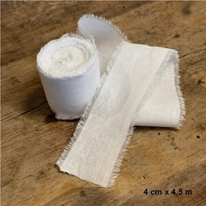 Bånd, hvit, Papirdesign, 4 cm X 4,5 m