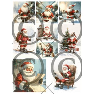 Julenisser , Papirdesign motivark, A4