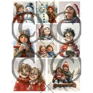 Snølek , Papirdesign motivark, A4