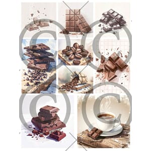 Papirdesign - Kaffe og sjokolade motivark, A4