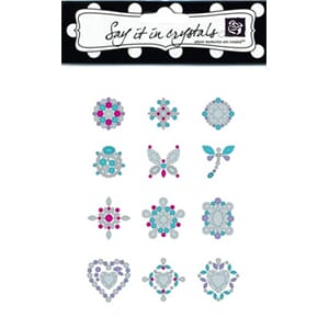 Say it in Crystals- Clear, blue, pink