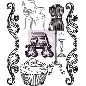 ""2.5""""x3"""" sheet of clear acrylic stamps Lady Bird""