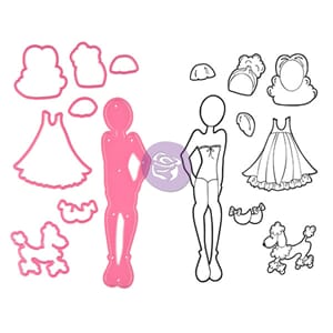 DOLL STAMP WITH DIE -HALIE