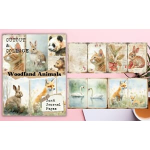 Cutout and collage woodland Animals scrapbook paper, Poortoa