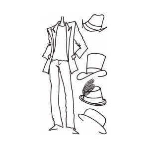 Dylusions clear stamp, Man About Town