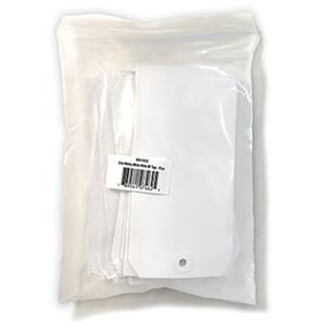 #8 White Tags - (Includes 50 Pieces)