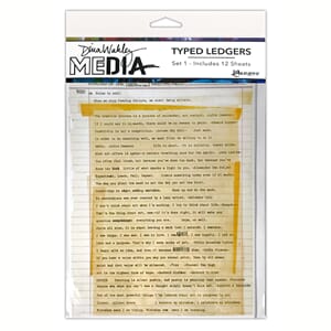 Set 1 - Dina Wakley MEdia Typed Ledgers (Includes 12 Sheets)