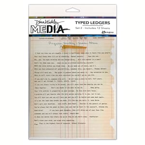 Set 2 - Dina Wakley MEdia Typed Ledgers (Includes 12 Sheets)
