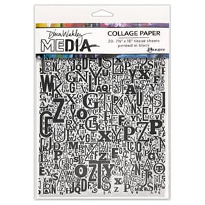 Ranger Dina Wakley MEdia Collage Paper Jumbled Letters (20pc