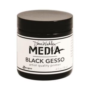 Black Gesso 4 oz. Jar - Dina Wakley MEdia Black Gesso