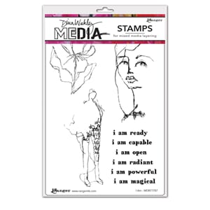 Dina Wakley MEdia Stamps - I Am