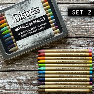 Distress Watercolor Pencils (12 Pack) - Kit #2 Includes: Kit