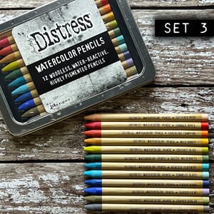 Distress Watercolor Pencils (12 Pack) - Kit #3 Includes: Tat