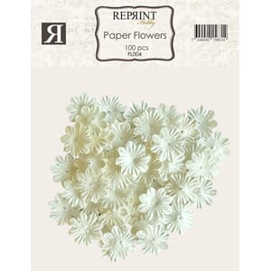 Reprint Mini Pappersblommor 20 mm 100 st Vit