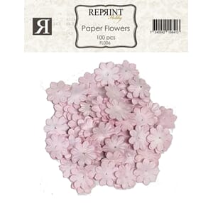 Reprint Mini Pappersblommor 20 mm 100 st Ljus Rosa