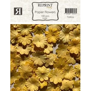 Reprint - Mini Pappersblommor 20 mm 100 st Gul