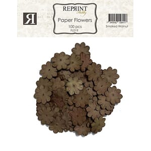 Reprint - Mini Pappersblommor 20 mm 100 st Smoked Walnut