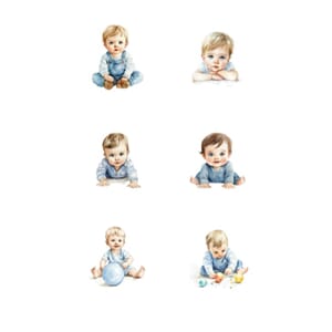 Reprint  Papper Klippark - Baby Boy - A4