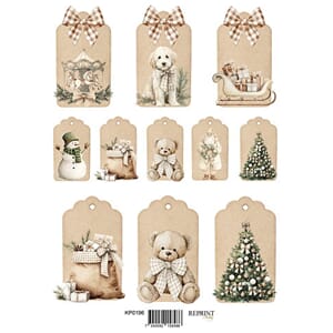 Reprint - Papper Klippark - Cozy Christmas Tags - A4