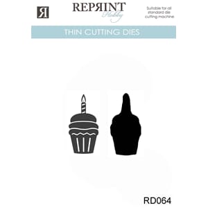 Dies - Reprint - Cupcake med skugga - 29 x 49 mm