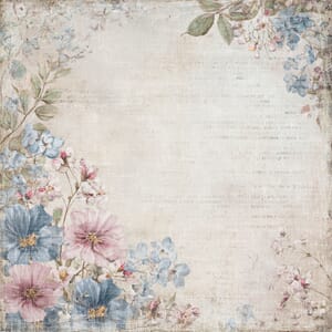 Papper Scrapbooking Reprint -Happiness , flowers Corner- 12x