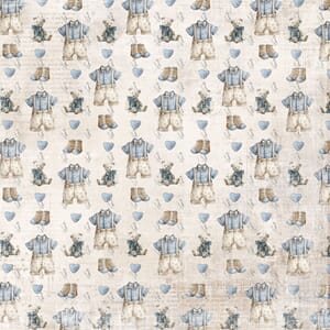 Papper Scrapbooking Reprint -Happiness , Blue heart cloud- 1