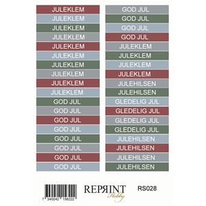 Stickers Reprint - Deck the halls Norsk text - 11x16 cm