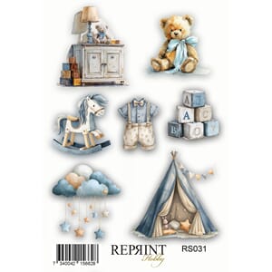 Stickers Reprint - Happiness baby Boy - 11x16 cm