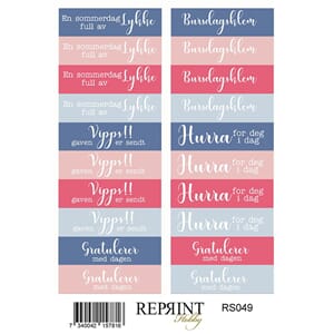 Stickers Reprint - Summer Garden Norsk text - 11x16 cm