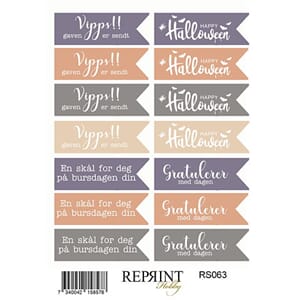 Stickers Reprint - Enchanted Halloween Norsk text - 11x16 cm