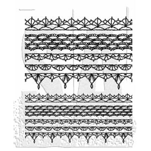 Stampers Anonymous Crochet Trims Tim Holtz Cling Stamps (CMS