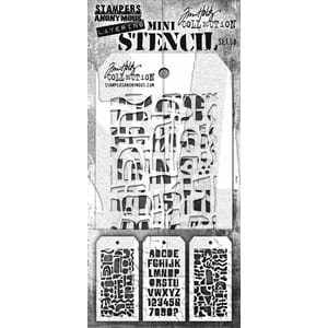 Stampers Anonymous Set #58 Tim Holtz Layering Mini Stencil (