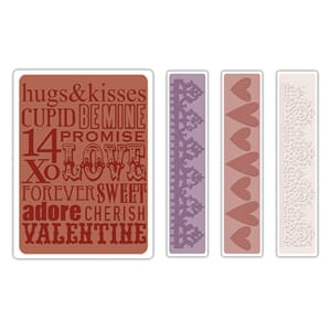 Texture Fades Embossing Folders 4pk- Valentine Background &