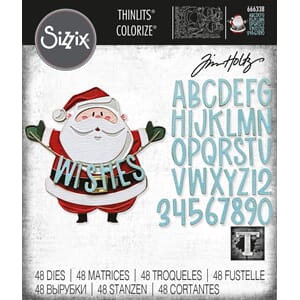Sizzix Thinlits Colorize by Tim Holtz Santa Greetings (49pcs