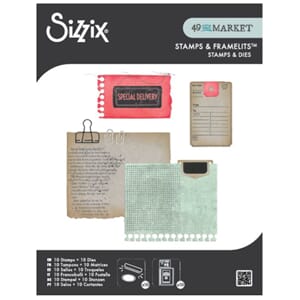 Sizzix Clear Stamps w/Framelists Die by 49 & Market Creative