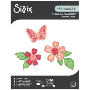 Sizzix Clear Stamps w/Framelits Die by 49 & Market Sweet Spr