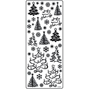 stickers - Juletre og snøkrystaller- Gull